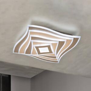 Stropné LED svetlo HERO, greige, 50x50 cm Diaľkové ovládanie stmievateľné, Hnedá / hrdzavá, Obývacia izba / jedáleň, kov, Moderný, Stropné svetlo