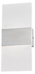 LED nástenné svetlo FODER, niklová farba, výška 27 cm, vypínač, Hliník / sivá / zinok, Obývacia izba / jedáleň, kov, Moderný, Nástenné svietidlo