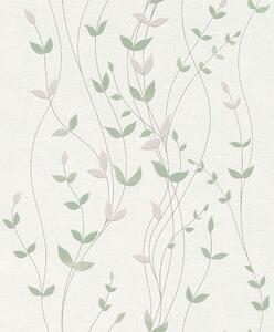 RASCH | Vliesová tapeta na stenu Deco Style 416039 | 0,53 x 10,05 m | biela, zelená, ružová