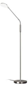 LED stojacia lampa Sorento nikl, výška 138 cm, dotykový stmievač, Hliník / sivá / zinok, Obývacia izba / jedáleň, kov, Moderný, Stolová lampa