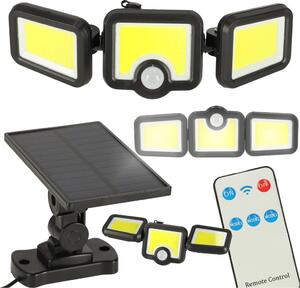 KIK KX3091 Solární LED lampa s čidlem pohybu a soumraku 3 v 1, 6500 lm, 17,1 W
