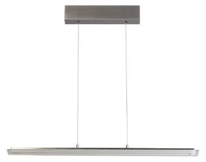 LED závesné svietidlo Torvi, nikl, dĺžka 88 cm, dotykový stmievač, Hliník / sivá / zinok, Obývacia izba / jedáleň, kov, Moderný, Závesné svietidlo