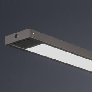 LED závesné svietidlo Marlo, greige, dĺžka 120 cm, dotykový stmievač, Hnedá / hrdzavá, Obývacia izba / jedáleň, kov, Moderný, Závesné svietidlo