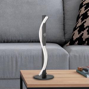 Stolová LED lampa BRIDGE, čierna, výška 41 cm, kov, stmievač, Čierna, Obývacia izba / jedáleň, kov, Moderný
