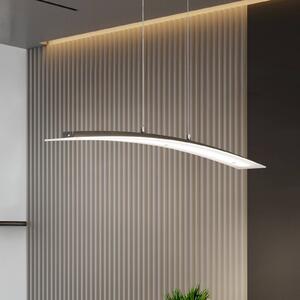 LED závesné svietidlo Mavero, nikl, dĺžka 90 cm, dotykový stmievač, Hliník / sivá / zinok, Obývacia izba / jedáleň, kov, Moderný, Závesné svietidlo