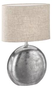 Stolová lampa Chambery, piesok/nikel, výška 53 cm Plátno/kov, Krémová / jantárovo žltá, Obývacia izba / jedáleň, Textil / látka / hodváb, Stojacie svietidlo
