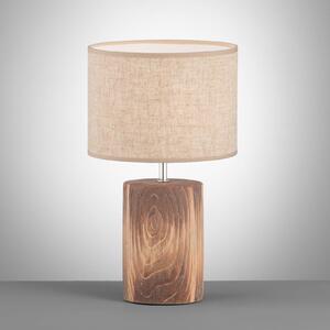 Stolová lampa Malik, piesková farba, ľanové textílie, výška 43 cm E27, Krémová / jantárovo žltá, Obývacia izba / jedáleň, Textil / látka / hodváb, Stojacie svietidlo