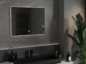 Mexen Erma, LED kúpeľňové zrkadlo s podsvietením a čiernym rámom 80x60 cm, 6000K, ochrana proti zahmlievaniu, 9814-080-060-611-70