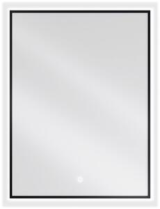 Mexen Erma, LED kúpeľňové zrkadlo s podsvietením a čiernym rámom 60x80 cm, 6000K, ochrana proti zahmlievaniu, 9814-060-080-611-70