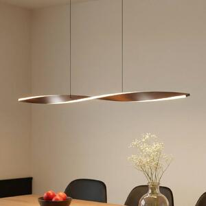 Lindby LED závesné svietidlo Jaren, čierne/hnedé, 100 cm,, Hnedá / hrdzavá, Obývacia izba / jedáleň, kov, Moderný