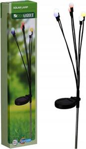 Solárna záhradná lampa s farebnými LED guľami 6 svetelných bodov 70 cm