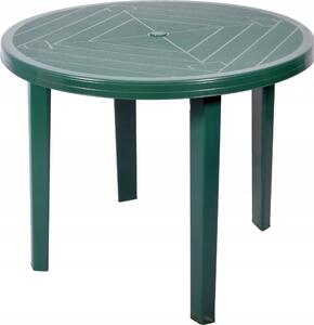 Okrúhly plastový záhradný stôl zelený 90 cm
