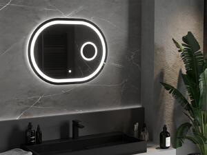 Mexen Umba, LED kúpeľňové zrkadlo s podsvietením a kozmetickým zrkadlom 80 x 60 cm, 6000K, ochrana proti zahmlievaniu, 9822-080-060-611-00