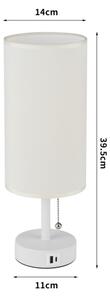 Brilagi - Stolná lampa s USB portom TABLON 1xE27/25W/230V biela/krémová
