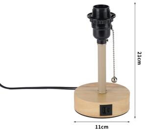 Brilagi - Stolná lampa s USB portom TABLON 1xE27/25W/230V dub/béžová