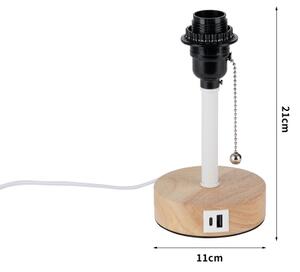 Brilagi - Stolná lampa s USB portom TABLON 1xE27/25W/230V dub/biela