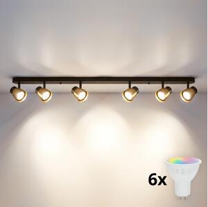 Brilagi - LED RGBW stlmiteľné bodové svietidlo NUGGET 6xGU10/6W/230V čierna/zlatá