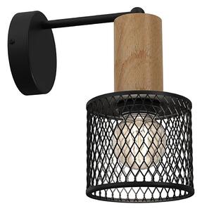 Nástenná lampa SOBRESA 1xE27/60W/230V čierna/drevo
