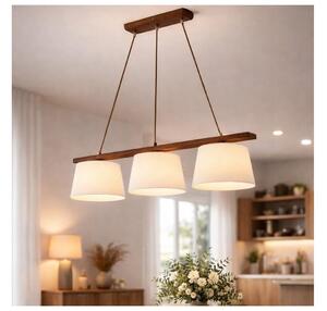 Závesný luster na lanku AIDA 3xE27/60W/230V pr. 25 cm dub/orech