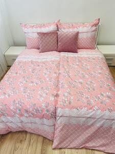 Obliečky bavlnené Marína ružová TiaHome - 1x Vankúš 90x70cm, 1x Paplón 140x200cm