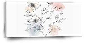 Sablio Obraz Kvetinová línia - 110x50 cm