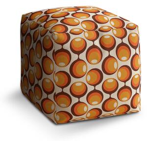 Sablio Taburet Cube Karamelové kruhy: 40x40x40 cm