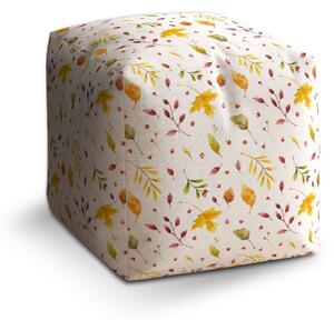 Sablio Taburet Cube Jesenné lístie: 40x40x40 cm