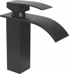 Granitan - Umývadlová batéria - Kúpeľňová batéria výška 19 cm - Batéria čierna - mosadz - ELVA