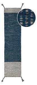Modrý vlnený behúň Flair Rugs Anu, 60 x 200 cm