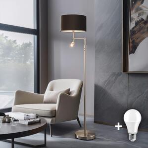 Eglo - LED Stojacia lampa TUNJA 1xE27/60W/230V + LED/2,1W pr. 38 cm chróm/hnedá