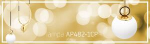 Toolight, kovovo-sklenené stropné závesné svietidlo 1xE27 APP482-1CP, biela-zlatá, OSW-00599