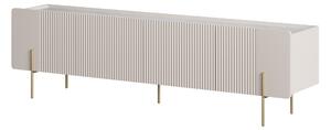 TV stolík Malmi 200 cm - kašmírová / crema bianca / zlatá