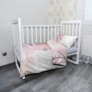 Sablio Mikroplyšové detské obliečky do postieľky Ružový akvarel - 120x90 / 40x60