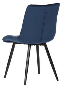 Jedálenská stolička zamatová, modrá CT-384 BLUE4