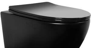 Rea, toaletné sedátko z duroplastu s pomalým zatváraním a jednoduchým odopnutím, čierna, REA-C6003