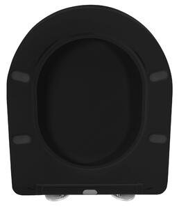 Rea, toaletné sedátko z duroplastu s pomalým zatváraním a jednoduchým odopnutím, čierna, REA-C6003