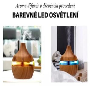 Ultrazvukový zvlhčovač vzduchu dekor tmave drevo 300 ml
