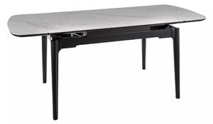 Signal Jedálenský rozkladací stôl Sento, 120-180cm, lesklá biela/matná čierna