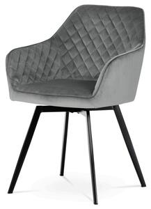 Jedálenská stolička zamatová, sivá DCH-425 GREY4