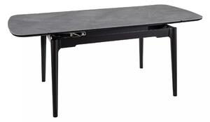 Signal Jedálenský rozkladací stôl Sento, 120-180cm, lesklá sivá/matná čierna