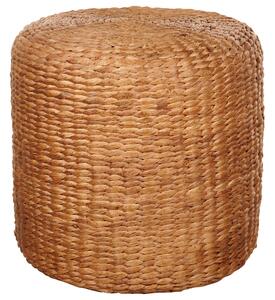 Puf prírodný svetlý z vodného hyacintu 40 cm polystyrénová výplň okrúhla taburetka v boho štýle