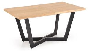 Halmar MASSIVE 2 jedálenský stôl 160-250x90cm, dýha svetlý dub/kov čierny