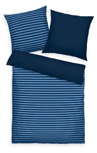 Tom Tailor Bavlnené obliečky Dark Navy & Cool Blue, 140 x 200 cm, 70 x 90 cm