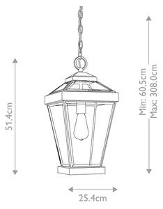 Quoizel QZ-RAVINE8-L - Vonkajší luster na reťazi RAVINE 1xE27/60W/230V IP23 hnedá