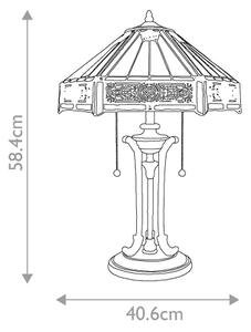 Elstead QZ-INDUS-TL - Stolová lampa INDUS 2xE27/60W/230V jantárové sklo