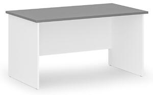 Kancelársky písací stôl rovný PRIMO WHITE, 1400 x 800 mm, biela/grafit