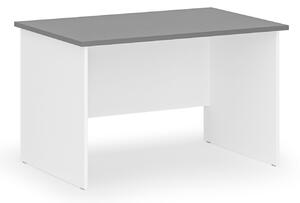 Kancelársky písací stôl rovný PRIMO WHITE, 1200 x 800 mm, biela/grafit