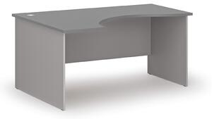 Ergonomický kancelársky pracovný stôl PRIMO GRAY, 1600 x 1200 mm, ľavý, sivá/grafit