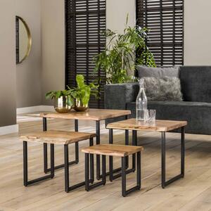 Konferenčný stôl 21-53 Edge 50x50cm 4-set Drevo Acacia-Komfort-nábytok