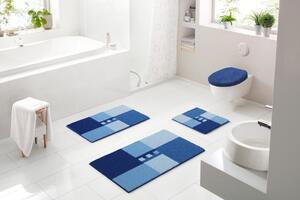 LineaDue MERKUR - Kúpeľňová predložka modrá Rozmer: 40x50 cm bez výrezu+50x80 cm